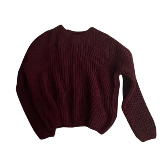 SO Tops - So maroon cable knit sweater